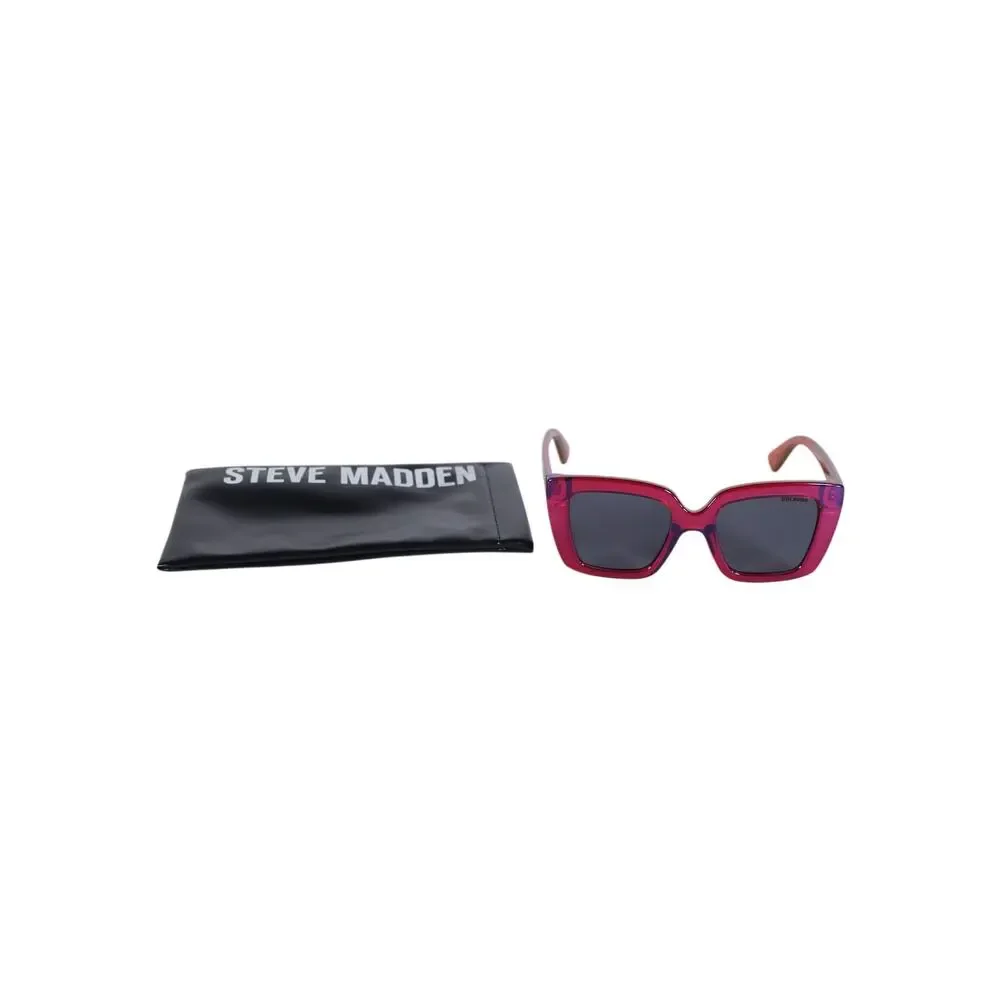 Steve Madden MAIA Oversized Square Sunglasses–Iridescent Purple Magenta/Red-NWT